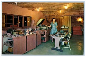 c1960 Interior Lapidary Hole N Rock Home Moab Utah UT Vintage Antique Postcard