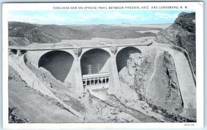 COOLIDGE DAM  Apache Trail between PHOENIX, AZ and LORDSBURG, NM  1933  Postcard