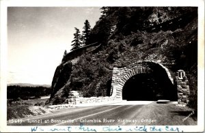 RPPC Tunnel at Bonneville Columbia River Oregon Real Photo Postcard Sawyers UNP