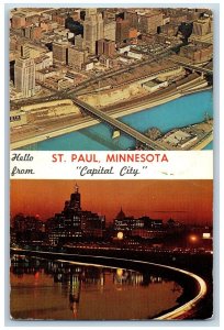 1966 Hello From Capital City Of St. Paul Minnesota Multiview Bridges MN Postcard