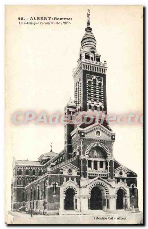 Postcard Old Albert Basilica Newly rebuilt in 1929