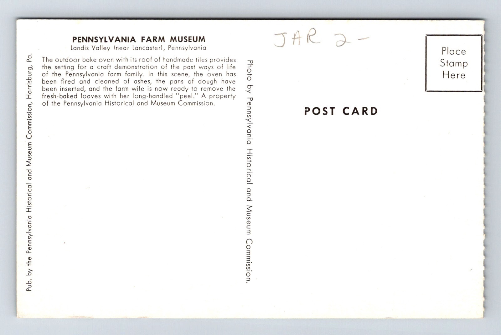 Pennsylvania Farm Museum Landis Valley Lancaster PA Postcard UNP VTG