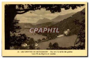 Old Postcard From The Caves Betharram View towards the exit of Saint Pe Biqor...