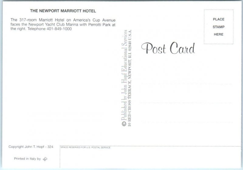 Postcard - The Newport Marriott Hotel - Newport, Rhode Island