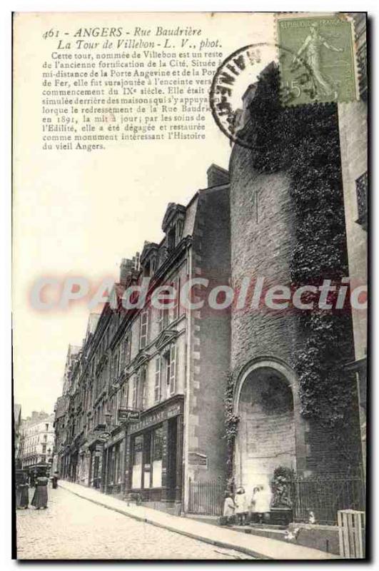 Postcard Old Street Baudri?re Angers La Tour De Villebon