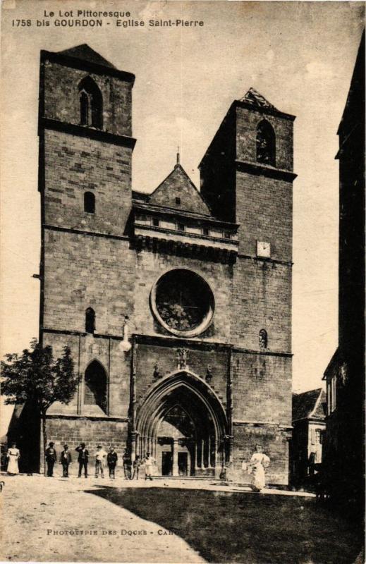 CPA Le Lot Pittoresque - GOURDON - Église St-PIERRE (223874)