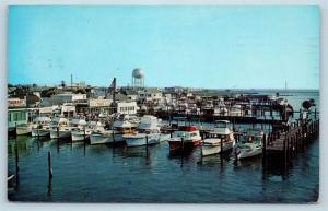 Postcard MD Ocean City Harbor Boat Docks White Marlin Capitol N15