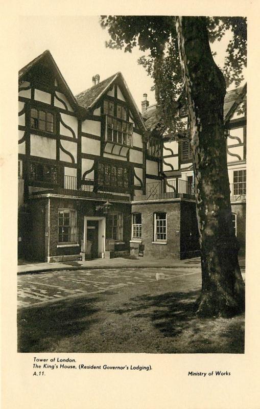 Tower of London Kings House resident governor lodging England RPPC Postcard