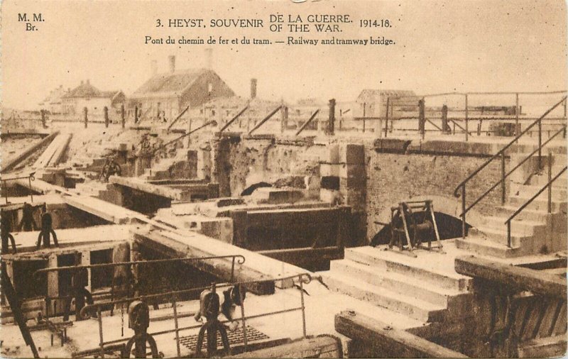 Belgium Heyst souvenir of World War 1 railway and tramway bridge reconstruction