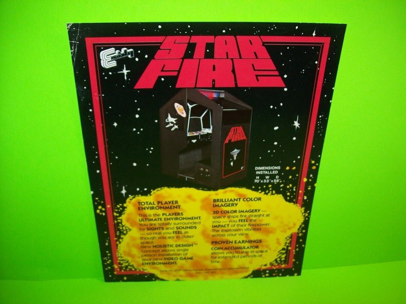 Star Fire Arcade FLYER Original 1979 Exidy Video Game Art Space Age Graphics