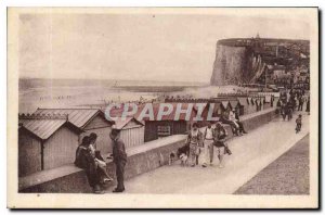 Old Postcard Mers les Bains Beach view of the Esplanade