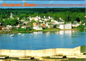 Bucksport, ME Maine  WATERFRONT CITY VIEW From Fort Knox HANCOCK CO 4X6 Postcard