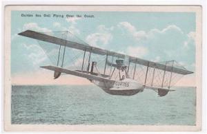 Curtiss Flying Boat Aircraft Plane 1924 postcard