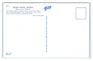 Postcard Meteor Crater - Observation Platform, Arizona AZ E26