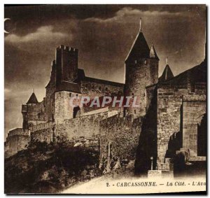 Old Postcard Carcassonne city L & # 39avant door of & # 39Aude