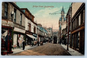 Fife Scotland Postcard Bridge Street Dunfermline c1910 Antique Unposted