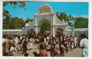 P2503,  vintage postcard kataragama jungle shrine south ceylon many people