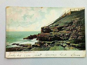 Vintage Postcard 1906 The Forty Steps New Port RI Rhode Island