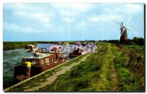 Modern Postcard The river at Stracey Arms Norfolk Broads