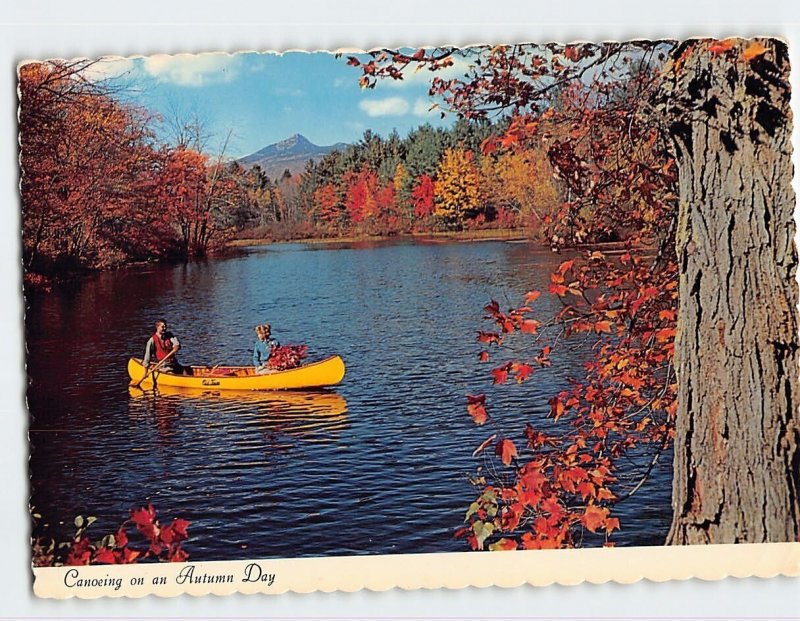 Postcard Canoeing on an Autumn Day, Canada 