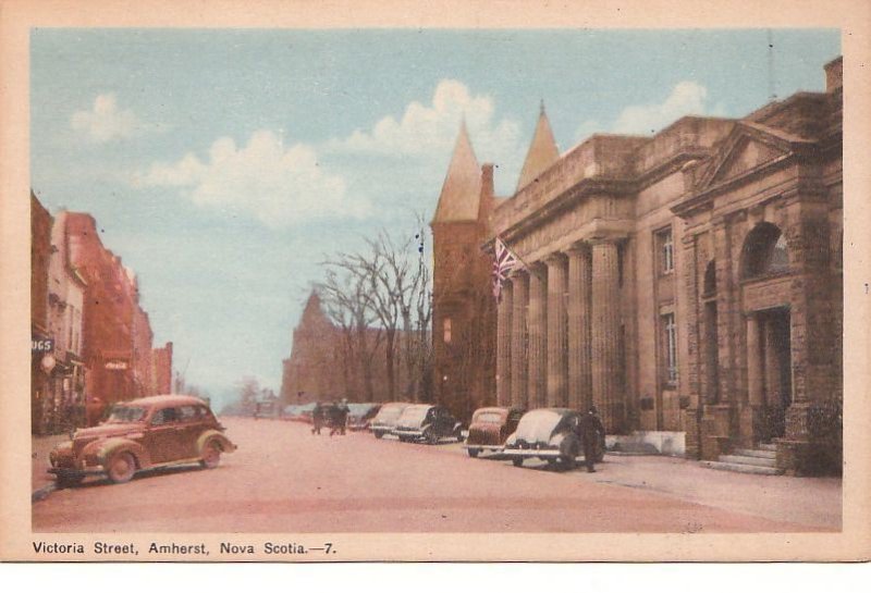 Postcard Victoria Street Amherst Nova Scotia Canada