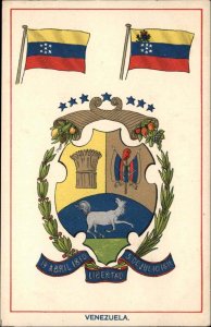 Patriotic Coat of Arms & Country Flag EFA Series c1910 Postcard VENEZUELA