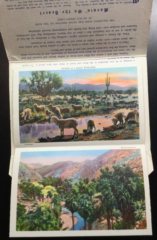 Unused Linen Souvenir Folder w/9 Double sided pics New Mexico LB