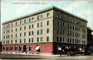 Allison Hotel, Cedar Rapids IA Vintage Postcard B35