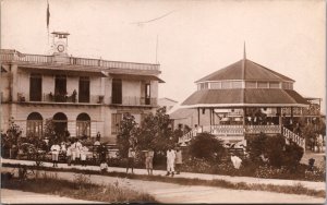 Real Photo Postcard Children, Palace, Bandstand, Park in New Orleans, Louisiana