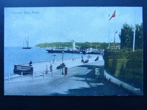 Isle of Wight COWES The Pier showing Paddle Steamer Ferry - Old Postcard