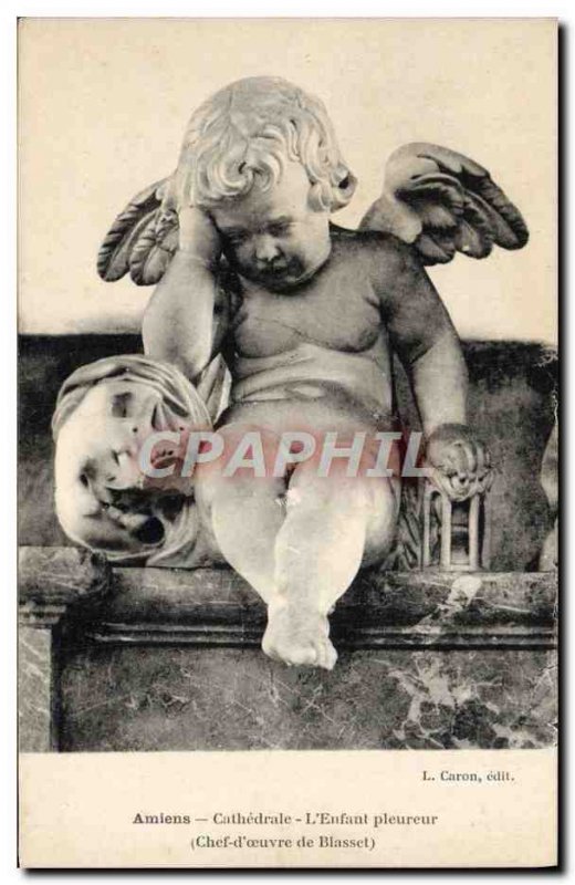 Old Postcard Amiens L & # 39Enfant weeping