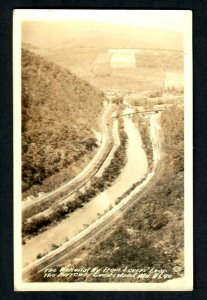 RPPC #76g DOPS Aerial View River Bridge Cumberland Md. The Narrows  Lovers Leap