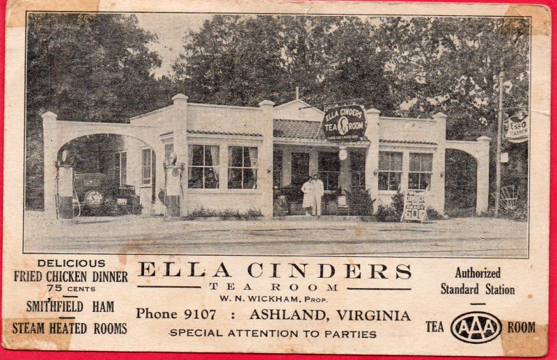 12661 Ella Cinders Tea Room, Standard Gas Station, Ashland, Virginia