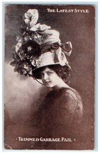 Pretty Woman Big Hat Studio The Latest Style Enfield Hants Co. NS Postcard