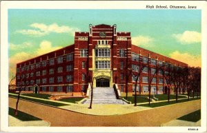 Ottumwa, IA Iowa  HIGH SCHOOL  Wapello County   VINTAGE CT American Art Postcard