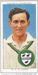 Player Cigarette Card Cricketers 1938 No 20 R T D Perks Worcestershire