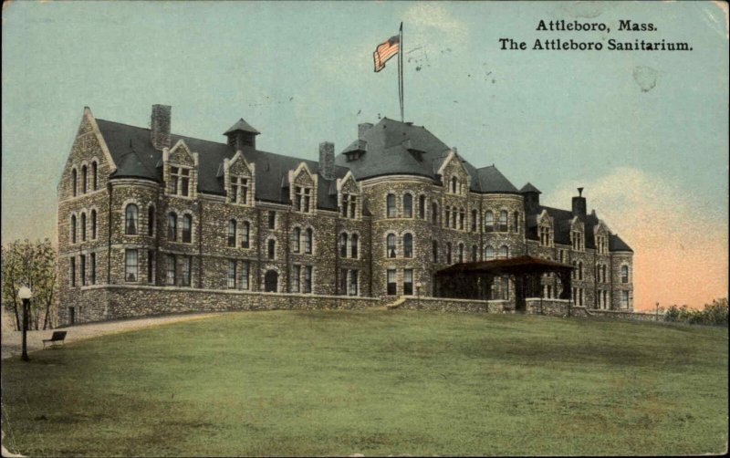 Attleboro Massachusetts MA Sanitarium Insane Asylum c1910 Vintage Postcard