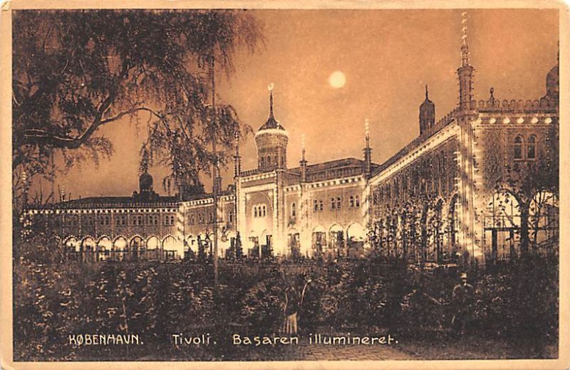 Tivoli Basaren Illumineret Kobenhavn Denmark Unused 