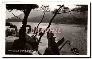 Old Postcard Monte Carlo Beach Backlight to Beausoleil