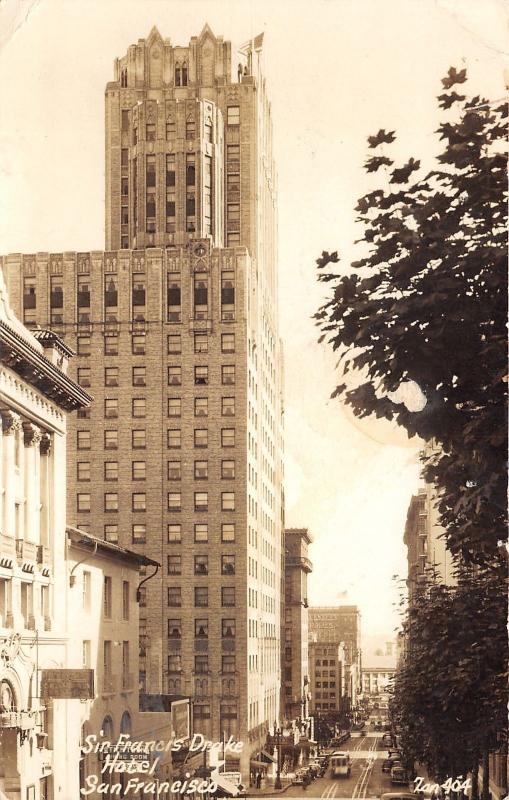 San Francisco California~Sir Francis Drake Hotel~Western Pacific~1940s RPPC