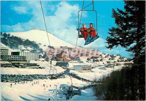 Postcard Modern Super Besse Telesiege Cascade and station