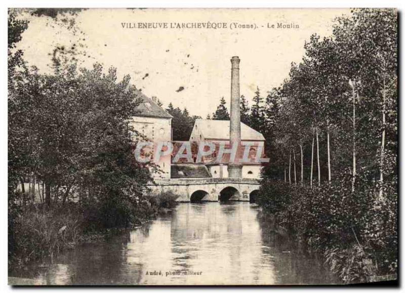 Old Postcard Villeneuve L & # 39Archeveque Mill