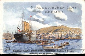 Smyrna Turkey Steamship Ship Nordd Lloyd Bremen Prinz Eitel Friedrich 1901