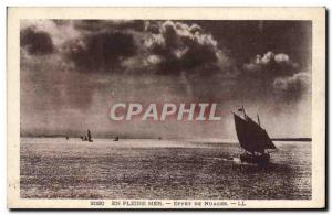 Old Postcard The Perfect Boat Sea Cloud Effect