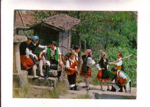 Folk Dancing, Bagpipe, Ethnic Costumes, Galicia, Spain