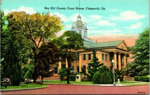 Vtg Linen Postcard Fitzgerald Georgia GA - Ben Hill County Court House - UNP