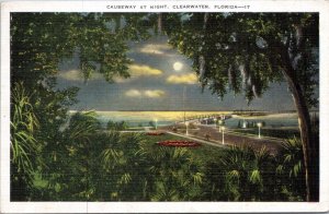 Postcard FL Clearwater - Causeway at Night