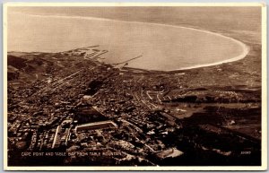 Cape Point And Table Bay From Table Mountain Africa Aerial View Postcard