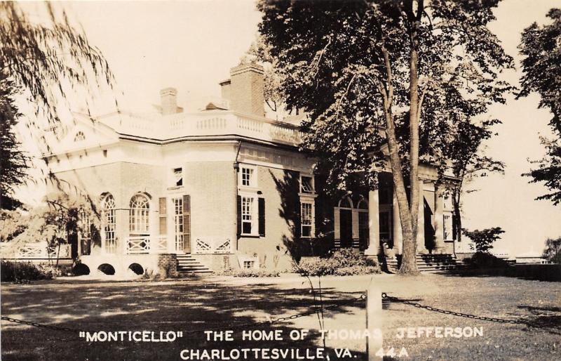 Charlottesville Virginia~Thomas Jefferson Home Monticello~Person on Stairs~RPPC