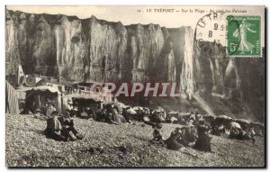 Old Postcard Treport On the beach below the cliffs